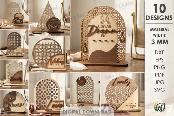 Download 3D Jewelry Display Stands Bundle Laser - Play Collection