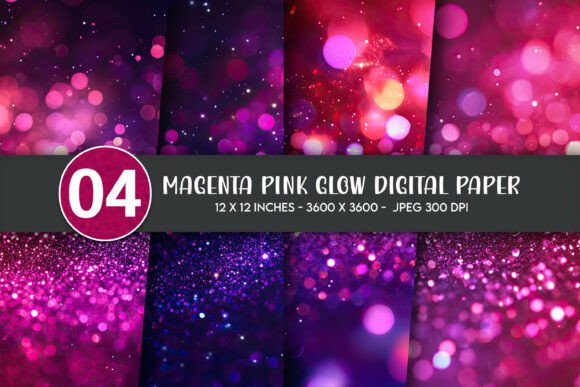 Download Magenta Pink Glow Digital Paper - Glow Collection