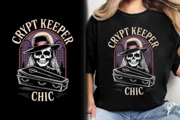 Download Crypt Keeper Chic Scary Skeleton T-Shirt - Premium Resources