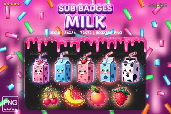 Download 9 Yummy Sub Badges, Milk Twitch Badges - Yummy sub badges Collection